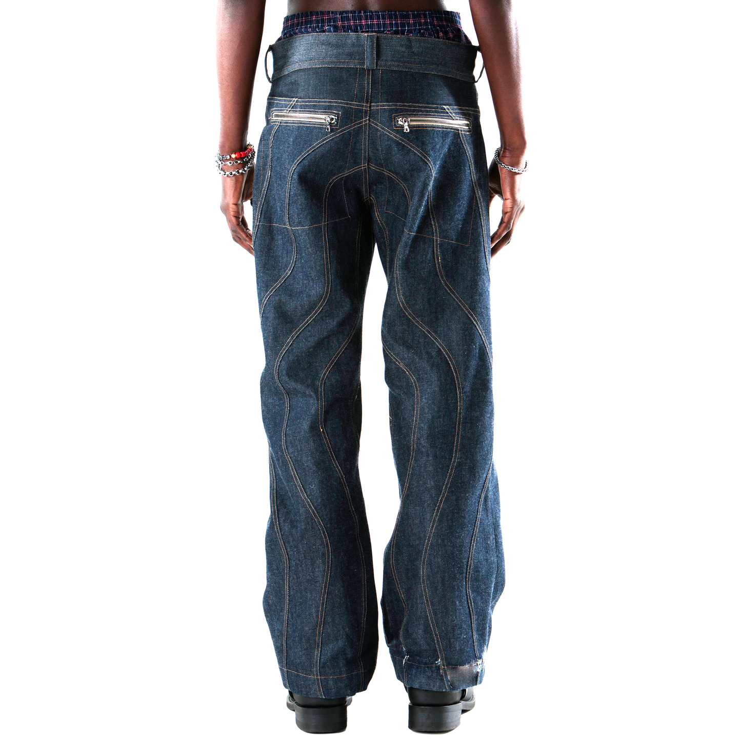Wavy Denim Pants