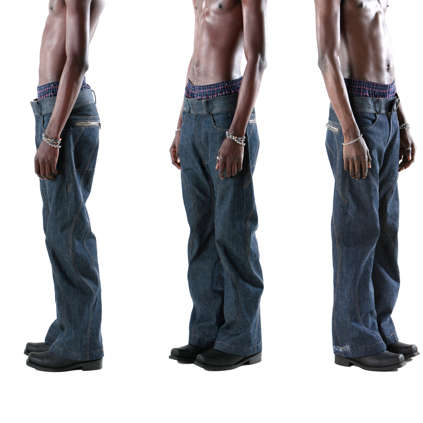 Wavy Denim Pants