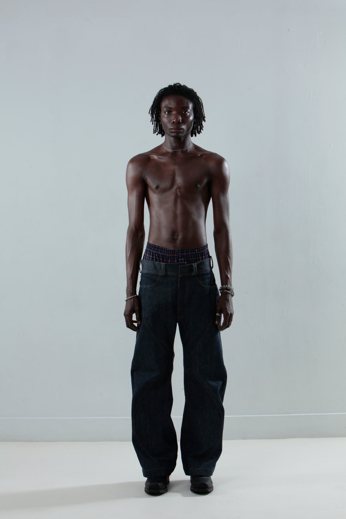 Wavy Denim Pants