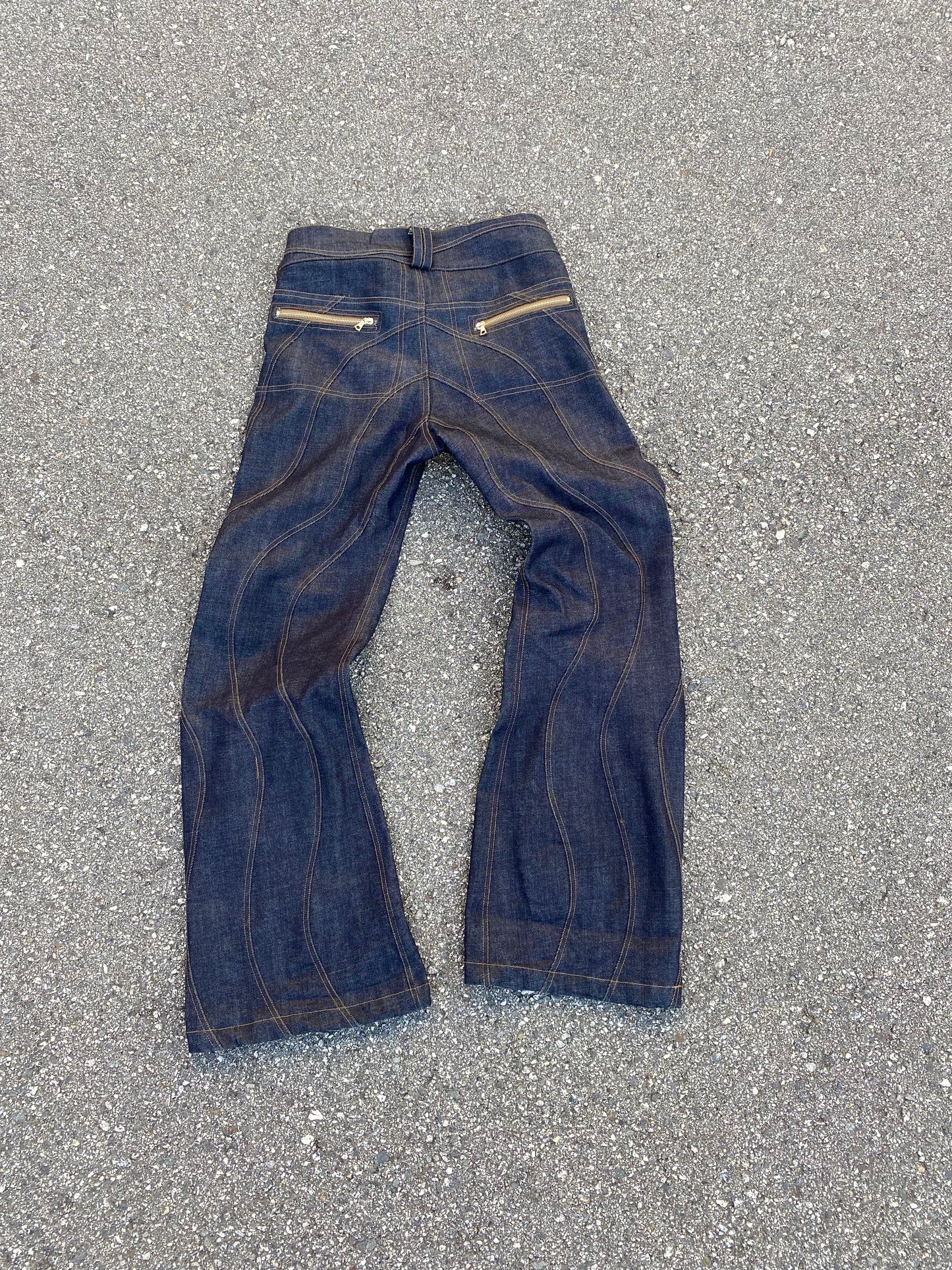 Wavy Denim Pants