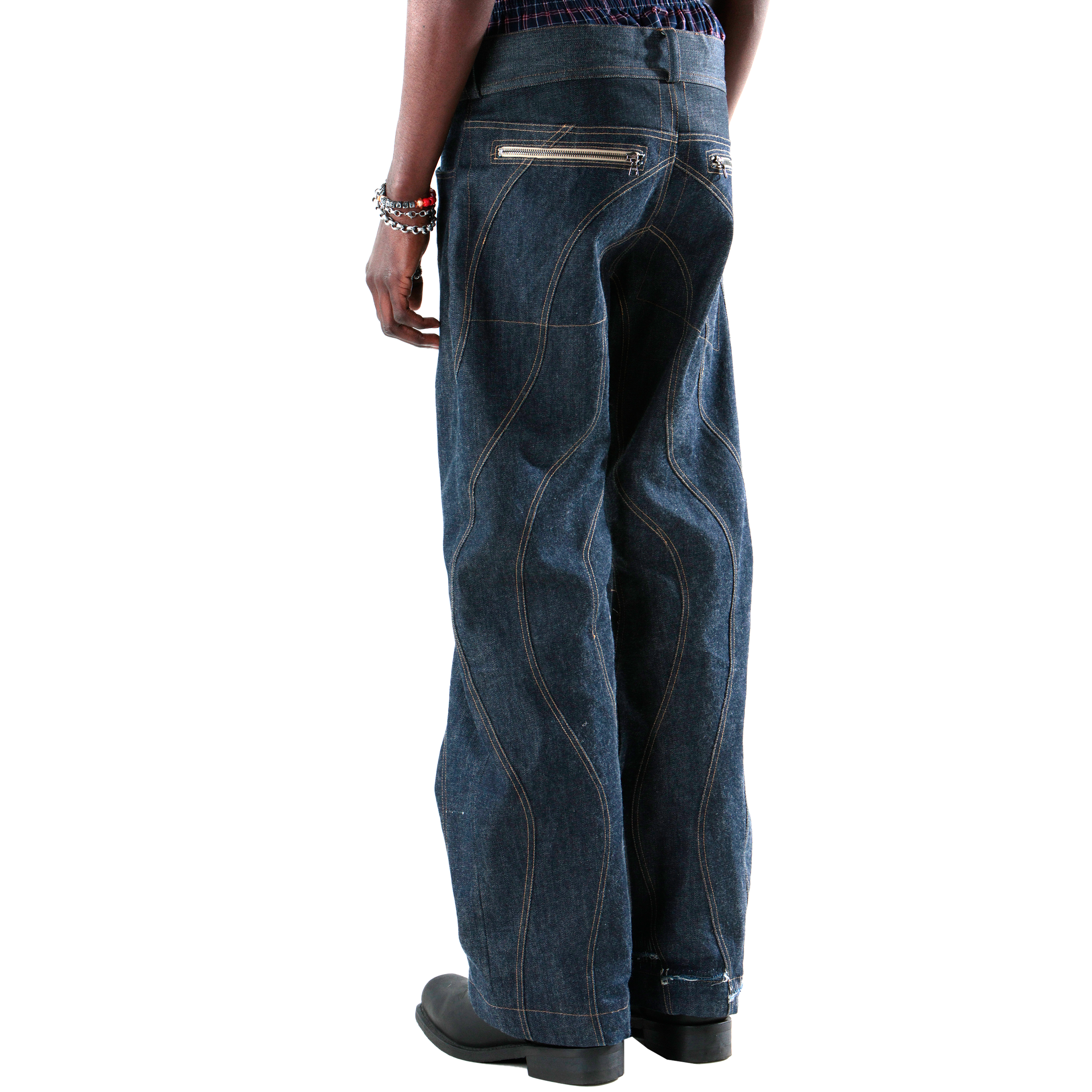 Wavy Denim Pants