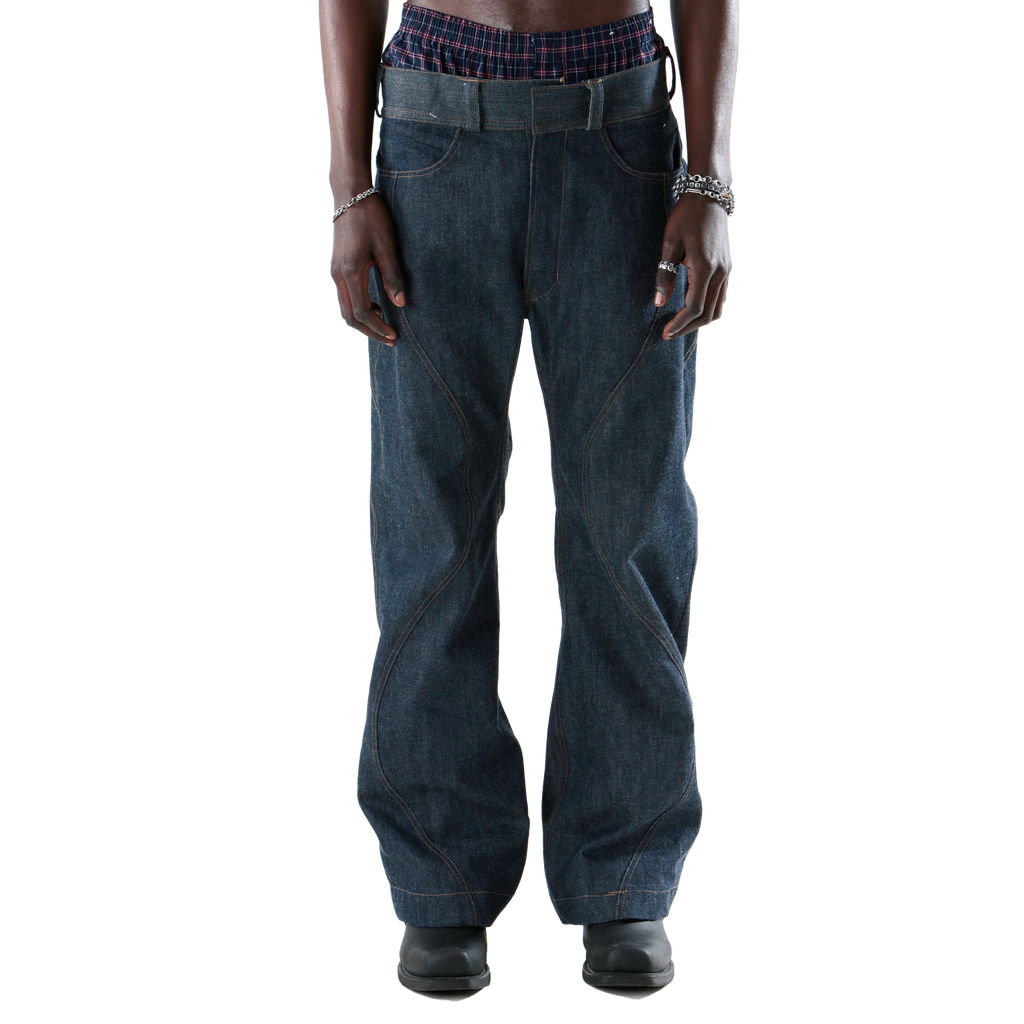 Wavy Denim Pants