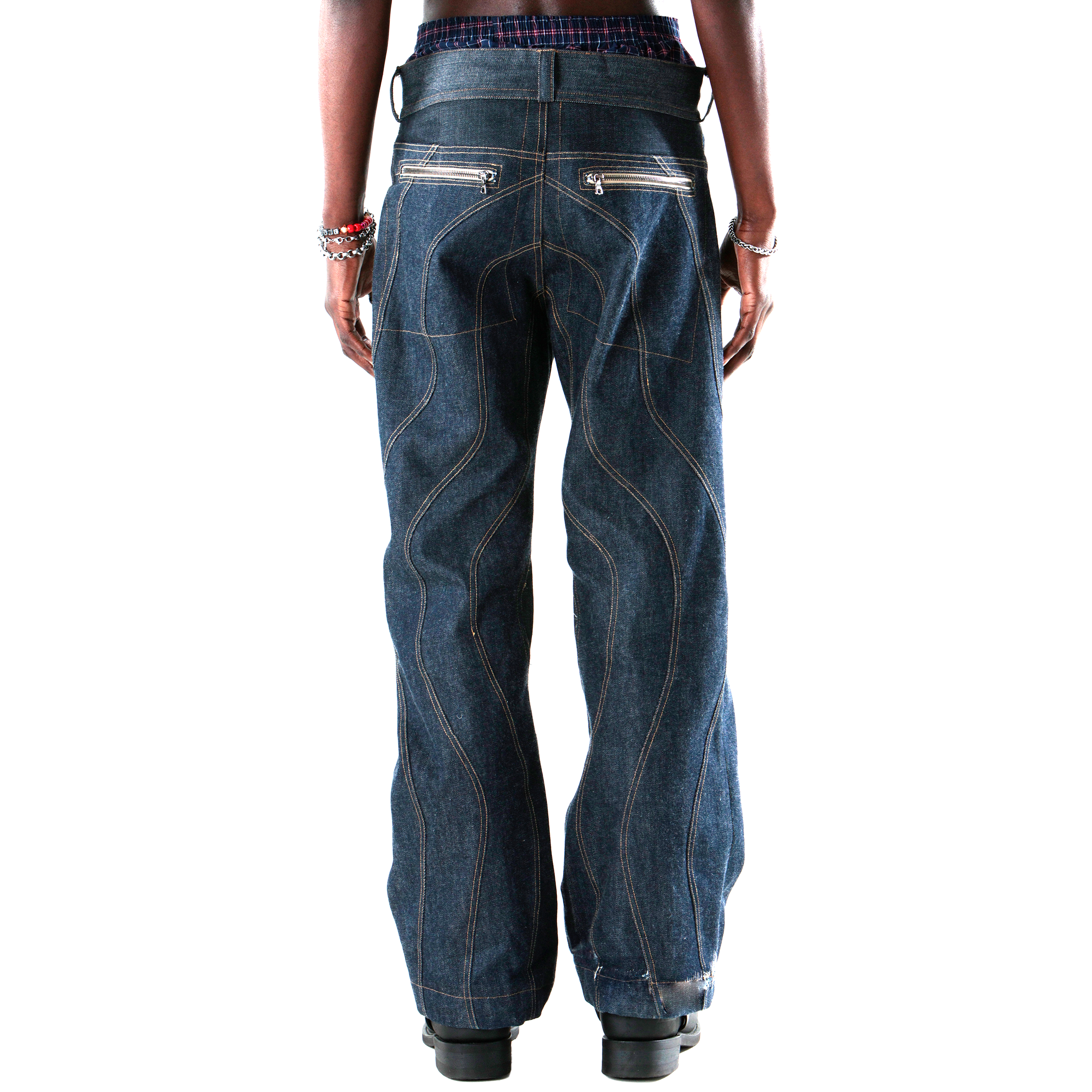 Wavy Denim Pants