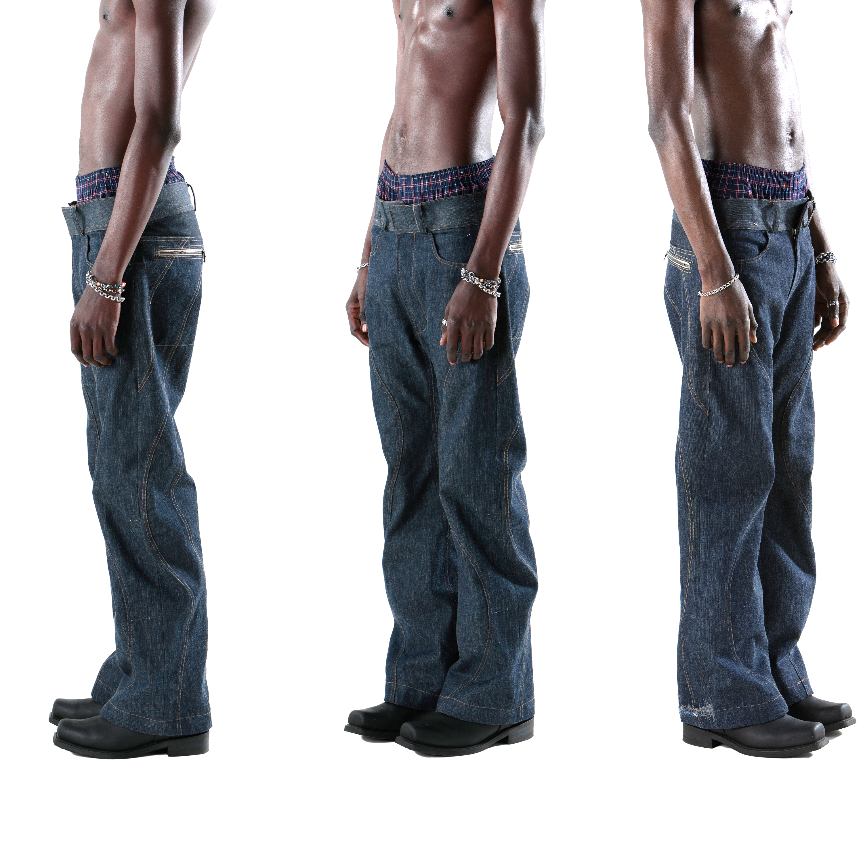 Wavy Denim Pants