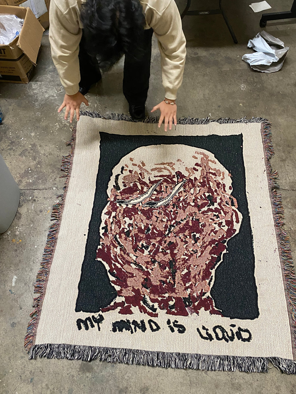 Mind Liquid Tapestey Blanket