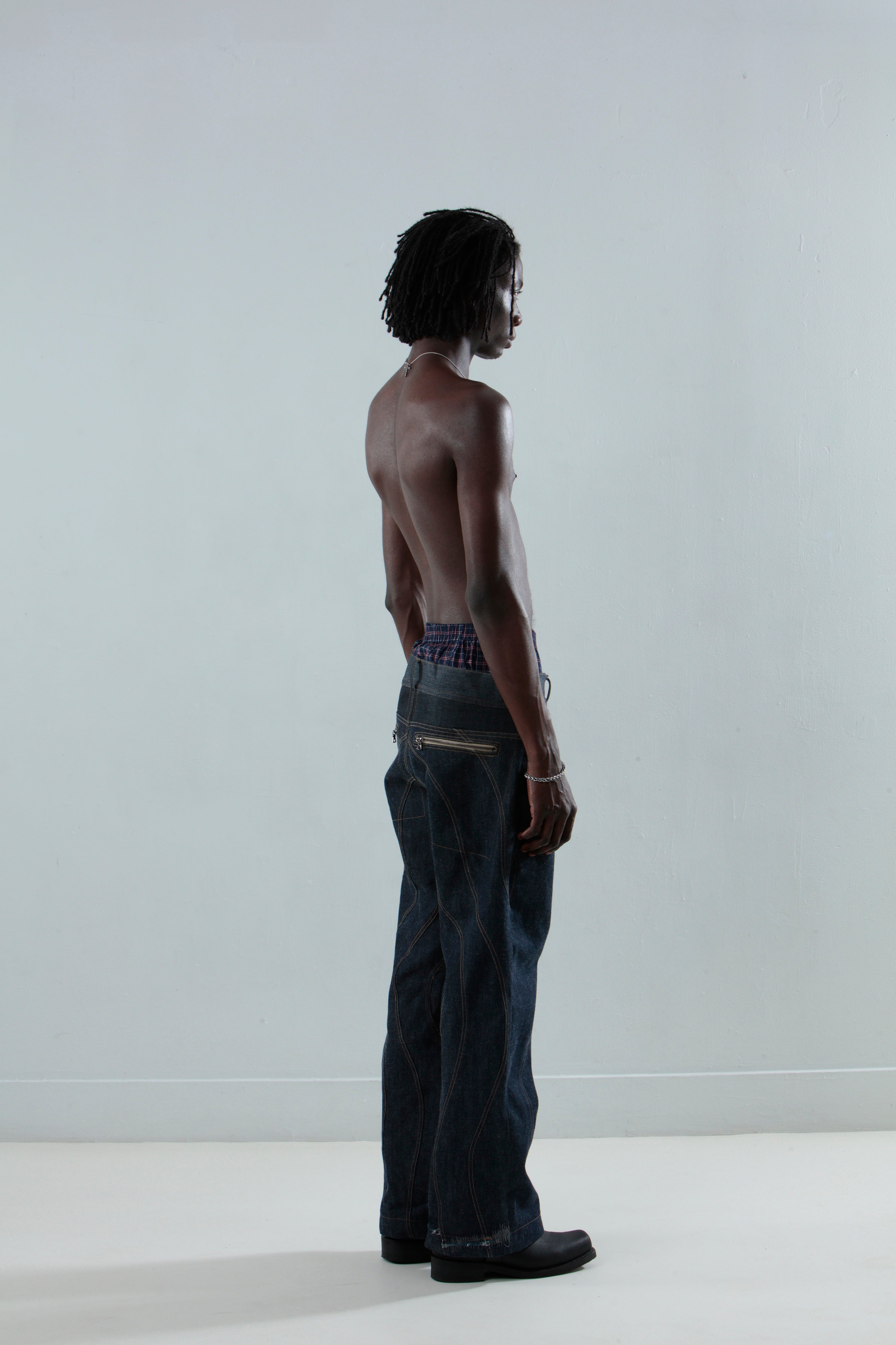 Wavy Denim Pants