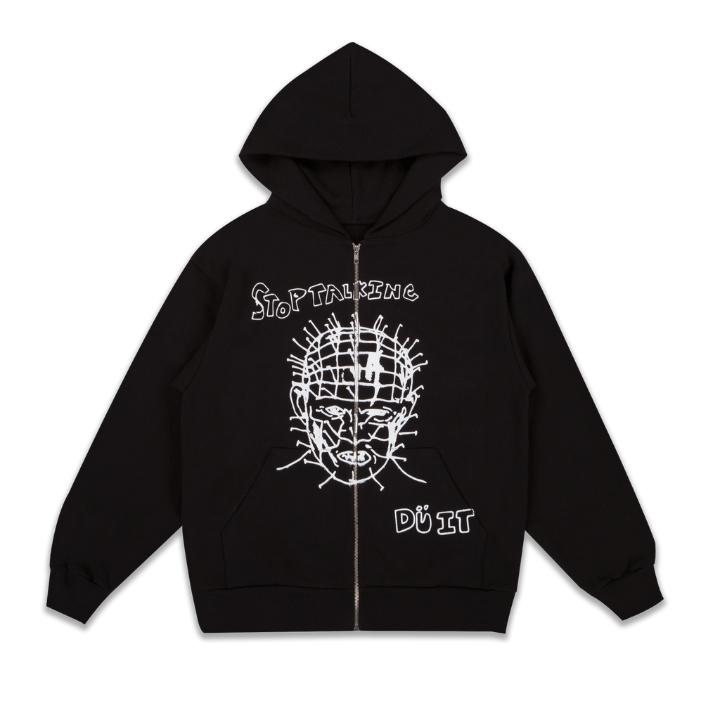 Stop Talking Black Zip Up