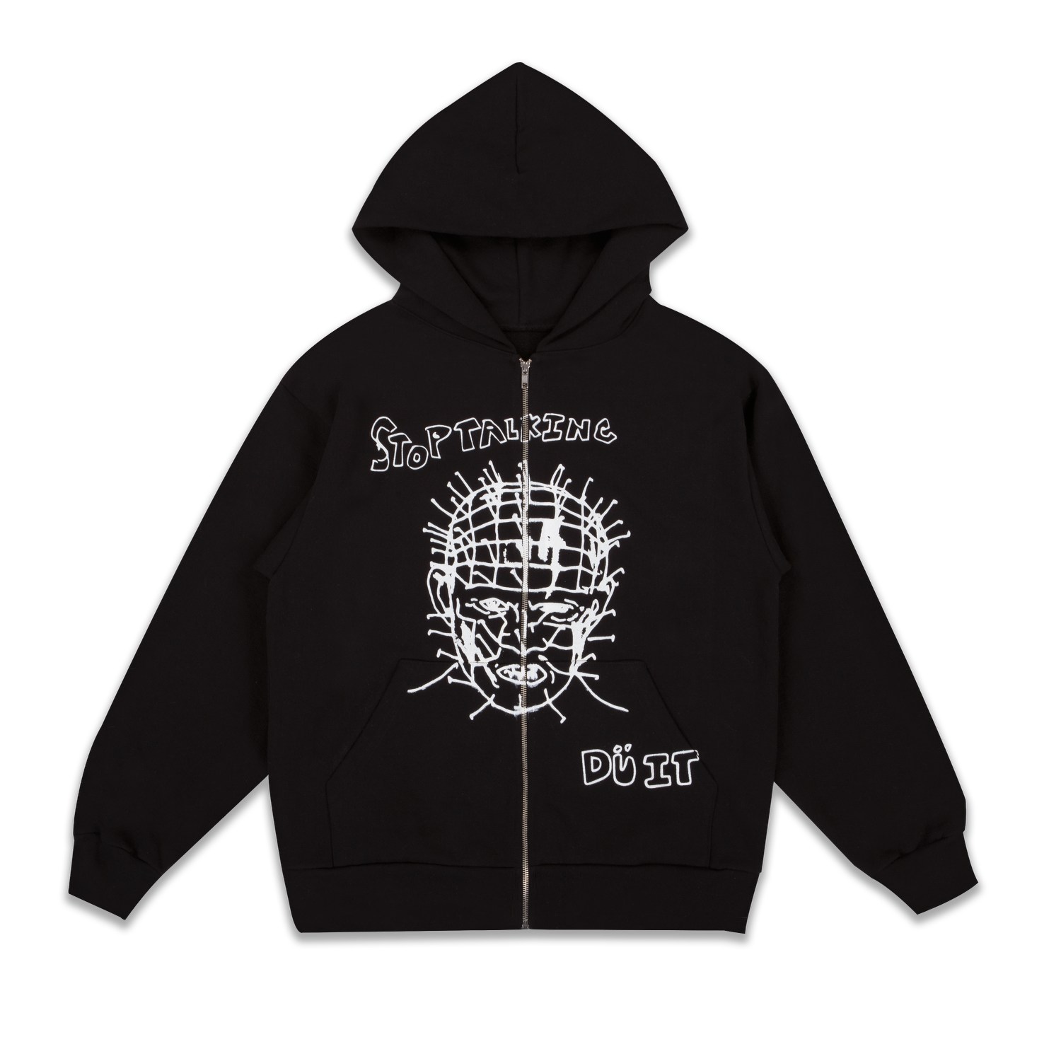 Stop Talking Black Zip Up