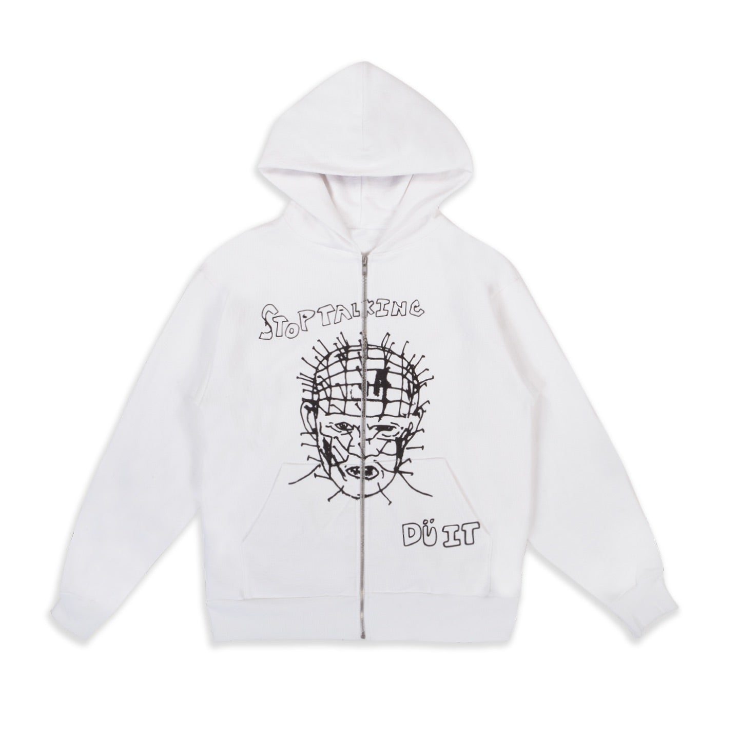 Stop Talking White Zip Up