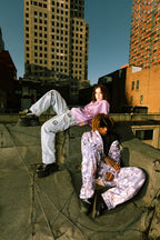 Abstract Denim Double Knees