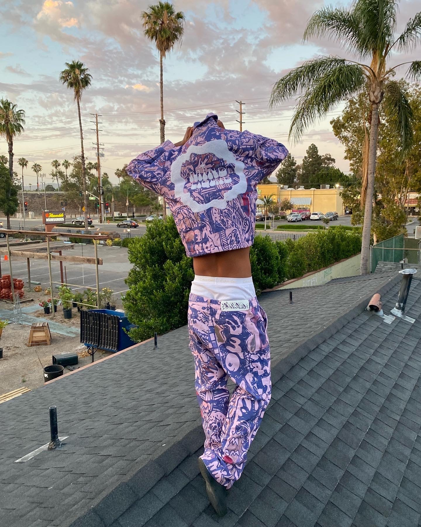 Abstract Denim Double Knees
