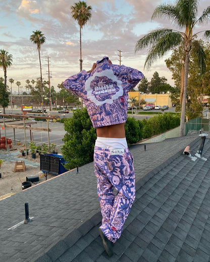 Abstract Denim Double Knees