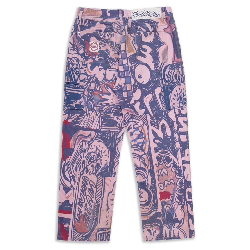 Abstract Denim Double Knees