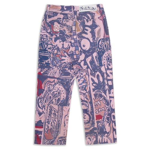 Abstract Denim Double Knees