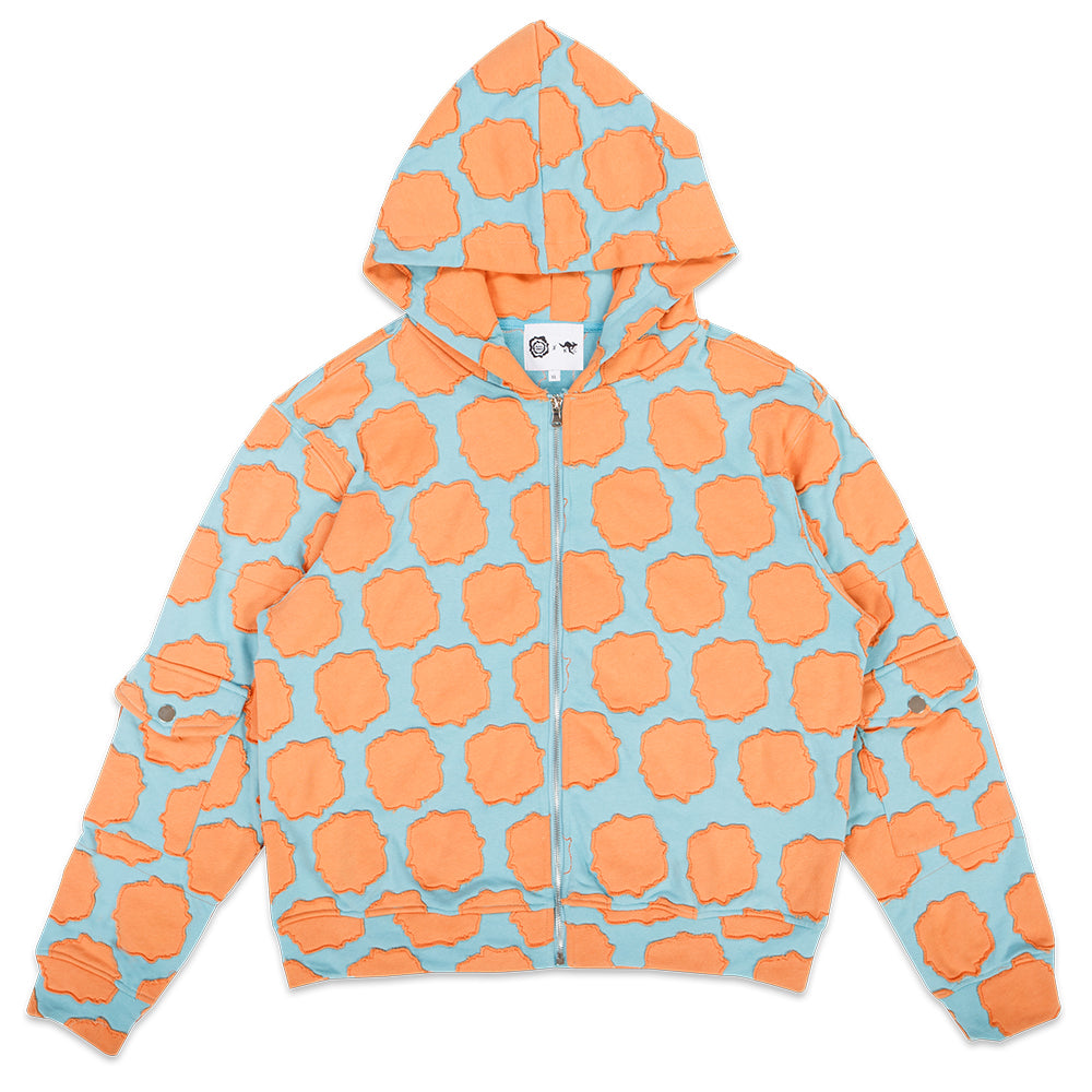Coral Patchwork Zip