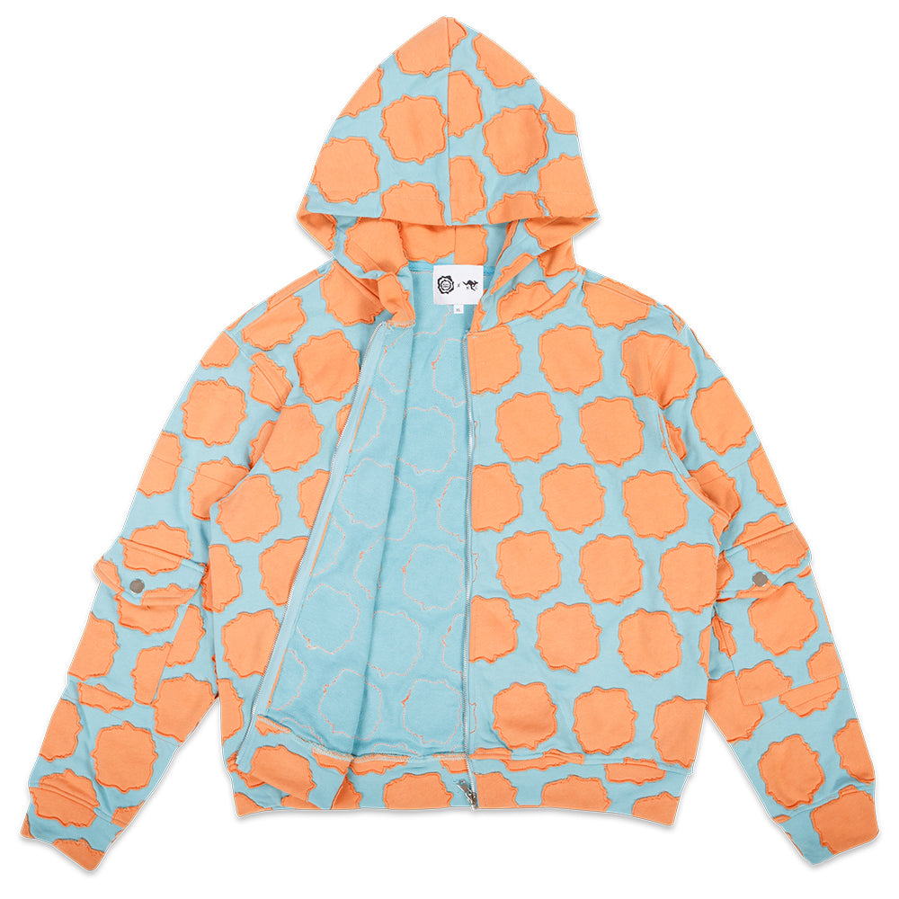 Coral Patchwork Zip