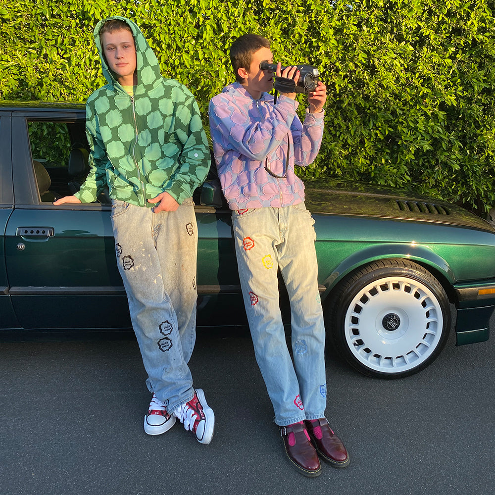 Bubble Gum Patch Work Zip