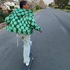 Forest Green Patch Work Zip