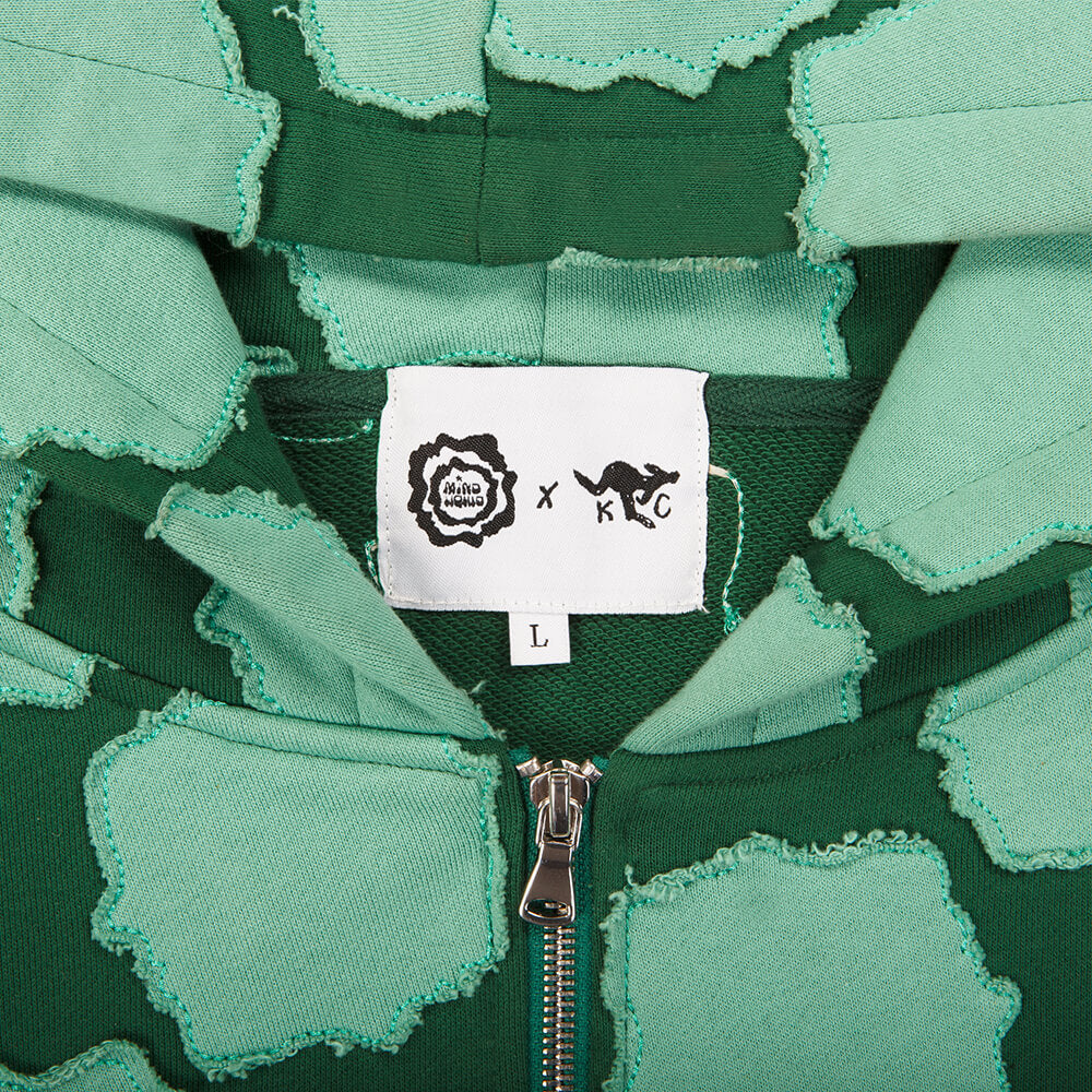 Forest Green Patch Work Zip