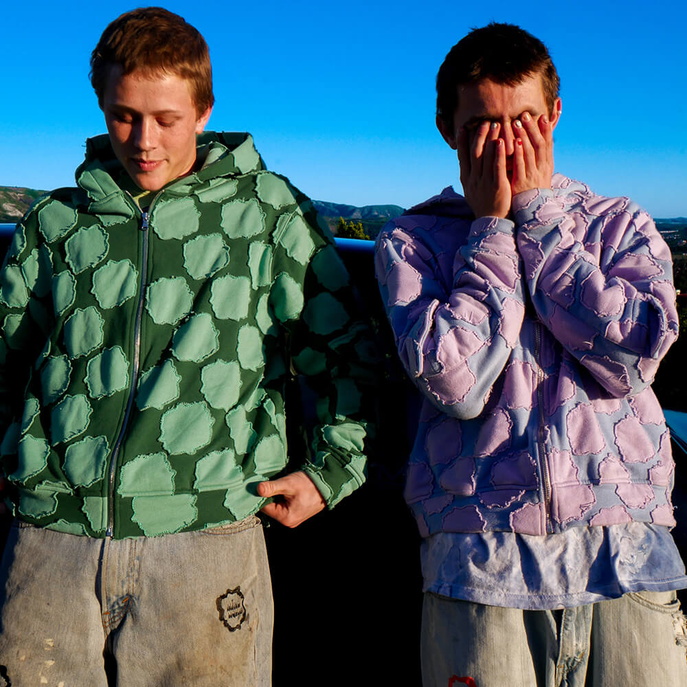 Forest Green Patch Work Zip