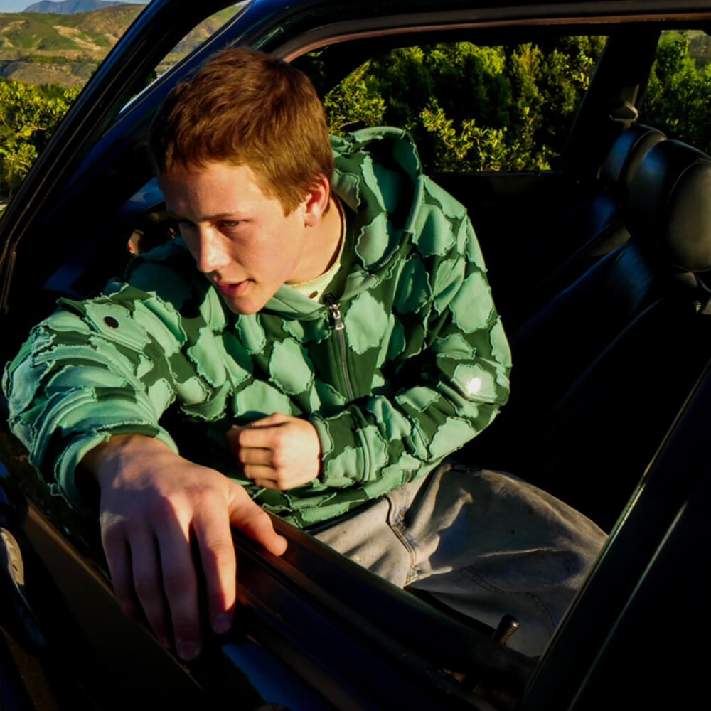 Forest Green Patch Work Zip