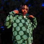 Forest Green Patch Work Zip