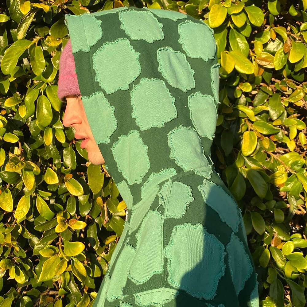 Forest Green Patch Work Zip