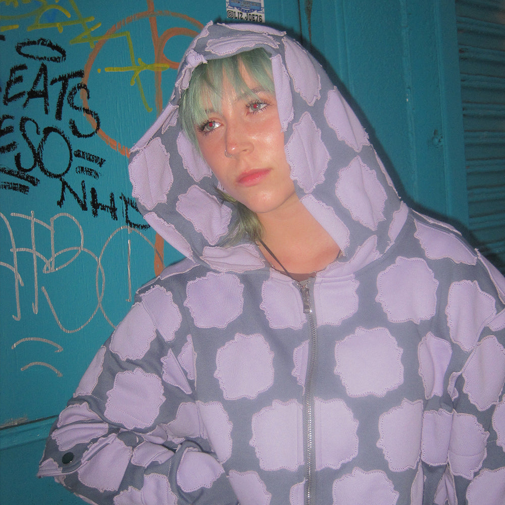 Lavender Shades Patch Work Zip