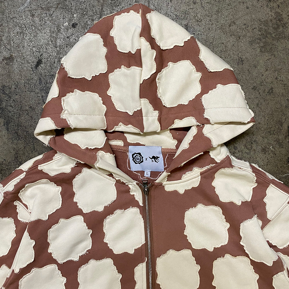 Mocha Patch Work Zip