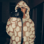 Mocha Patch Work Zip