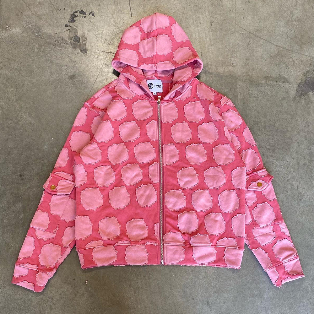 Red Shades Patch Work Zip